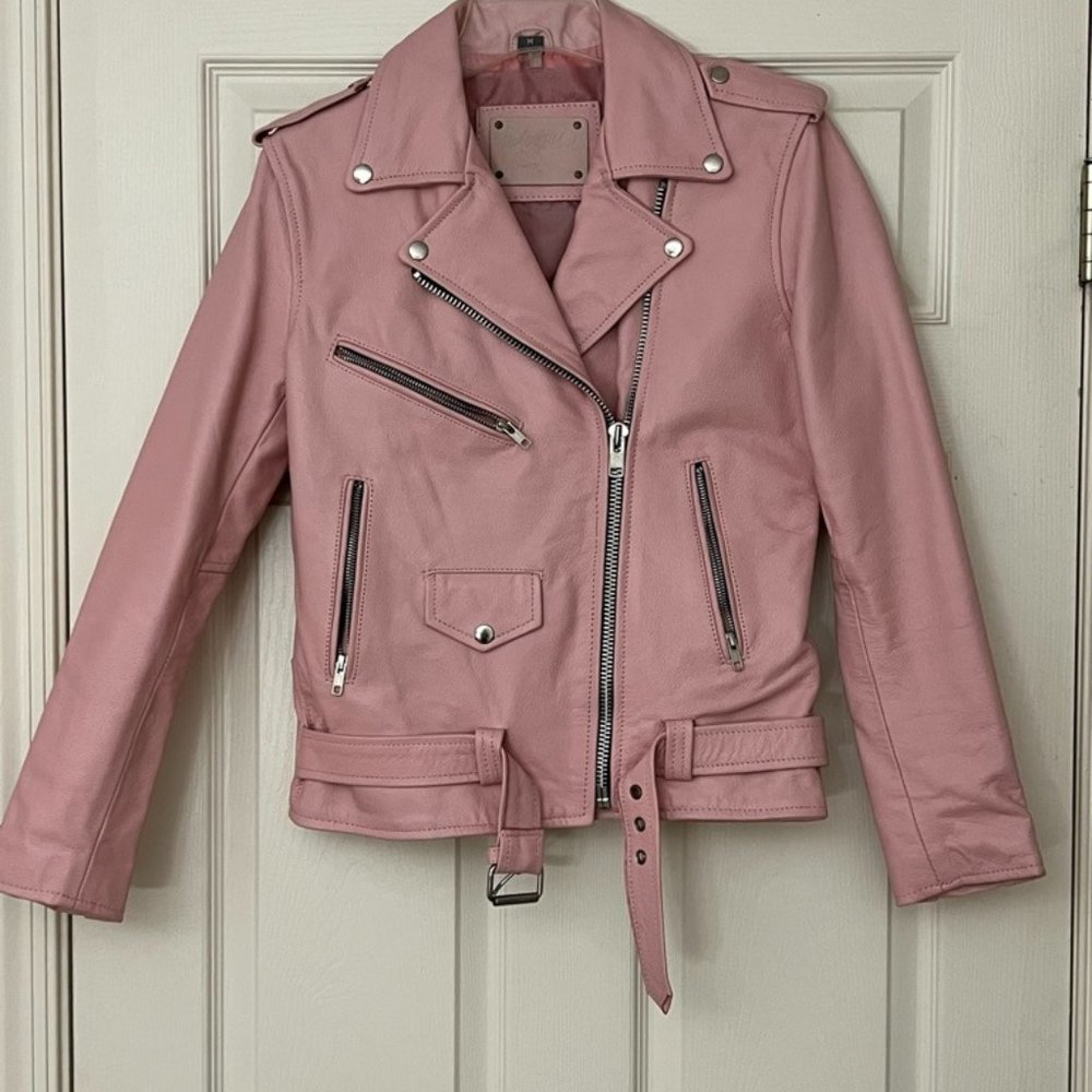 Understated Leather- Pink Leather Jacket from Free People NWOT